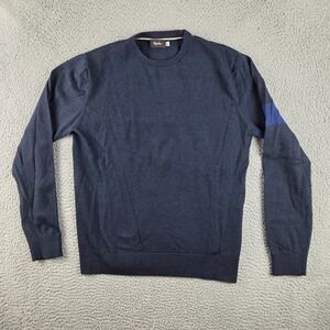 Rapha Crew Neck Knit Sweater Jumper Merino Wool Blend Blue L Cycling